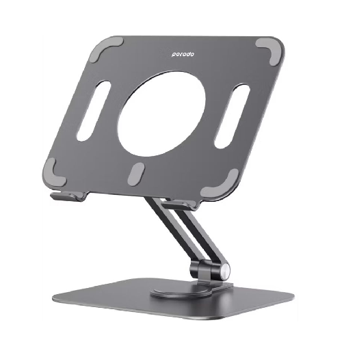 Porodo Tablet Stand – Aluminum Alloy Adjustable iPad Holder for Desk & Travel