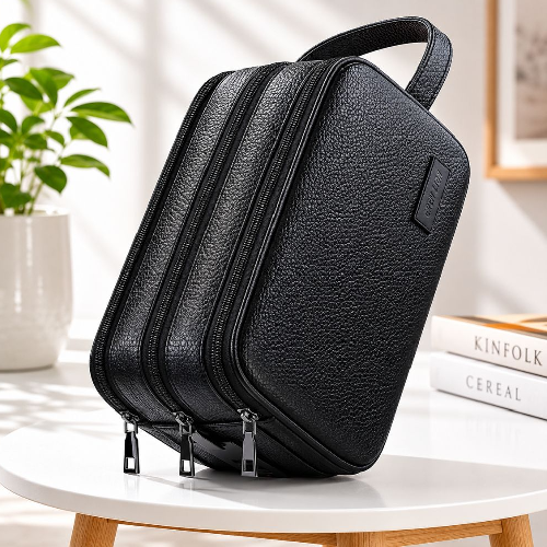 Green Lion Lyon Plus Fingerprint Smart Bag – Anti-Theft PU Leather Travel Pouch with Secure Lock
