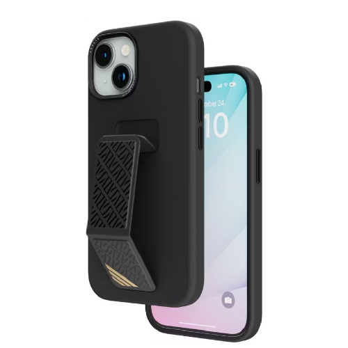 Levelo Morphix Silicone Case With Leather Grip For iPhone 15 Plus