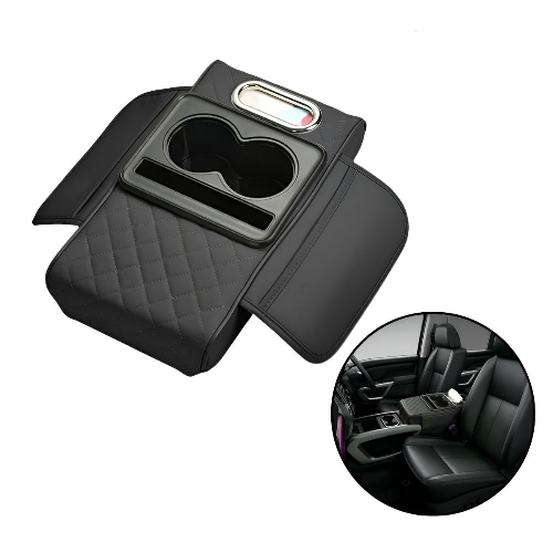 Car Seat Gap Organizer with Cup Holder & Storage Black