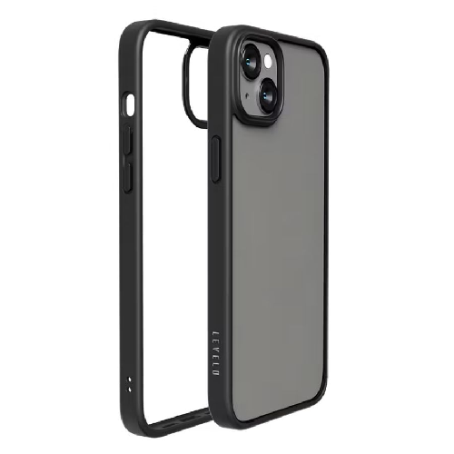 Levelo Solo iPhone 14 Plus Clear Back Case - Black
