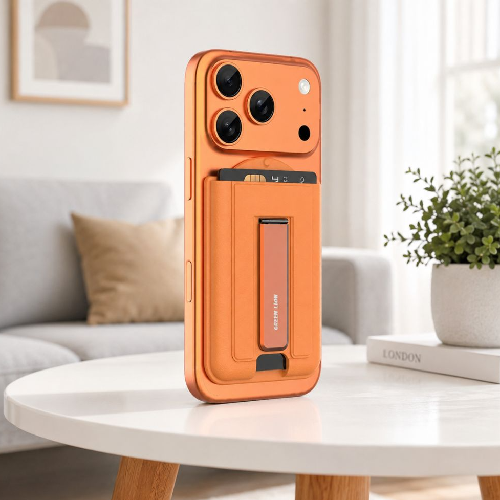 Green Lion Mag Wallet Kickstand Magsafe Card Holder - Orange
