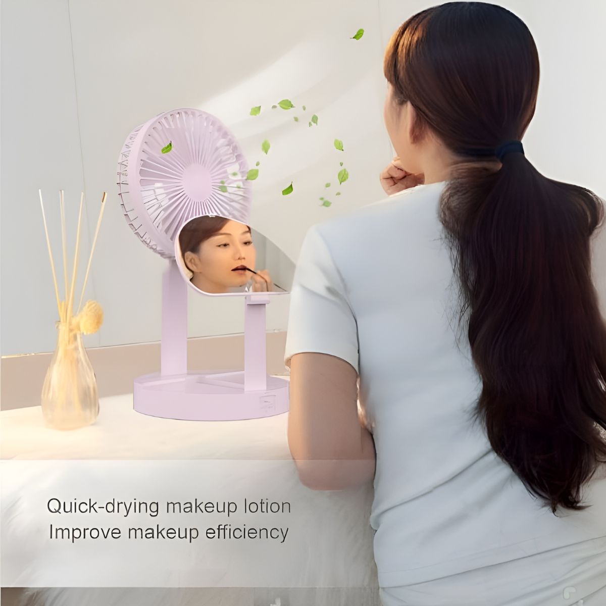 Folding Mirror Fan