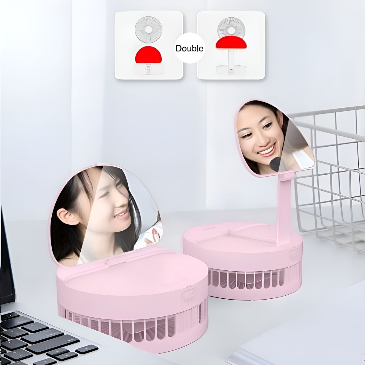 Folding Mirror Fan