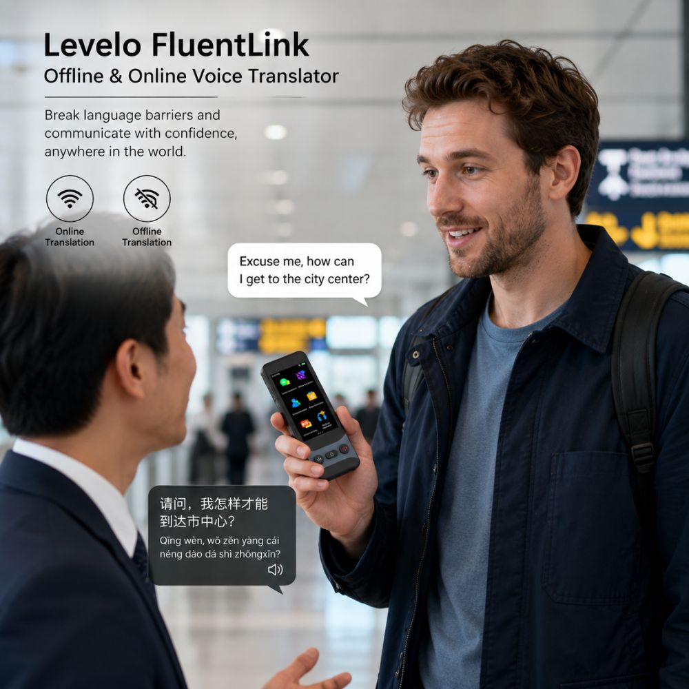 Voice Translator Device – Offline & Online Language Translator Levelo