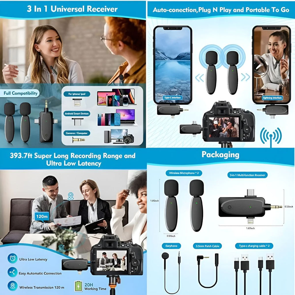 Wirless Microphone 3-IN-1