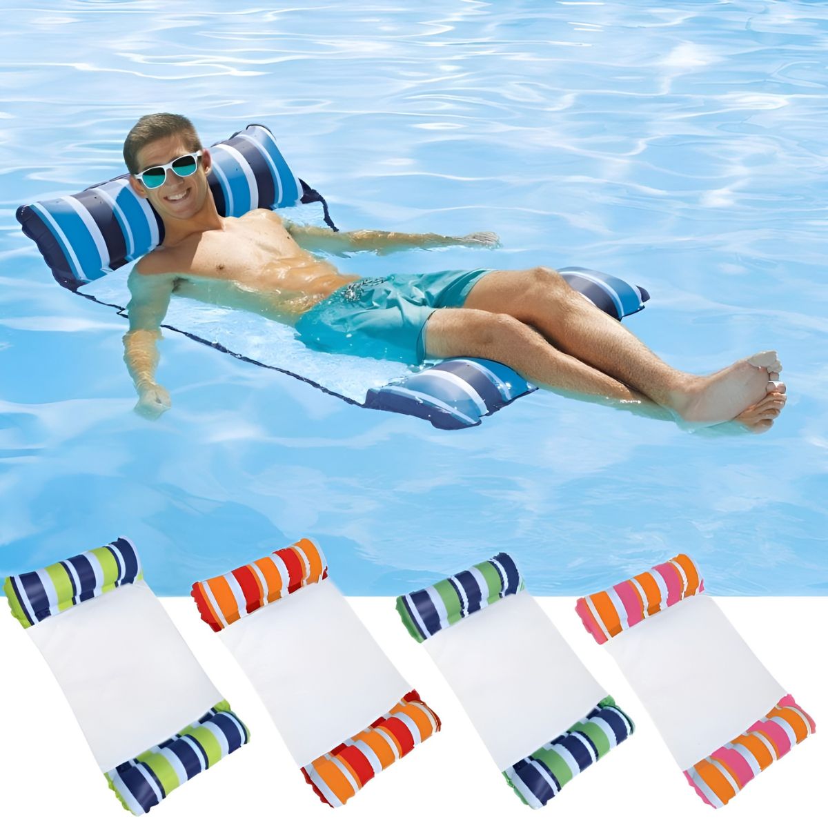 Inflatable Water Hammock Pool Float 4-IN-1