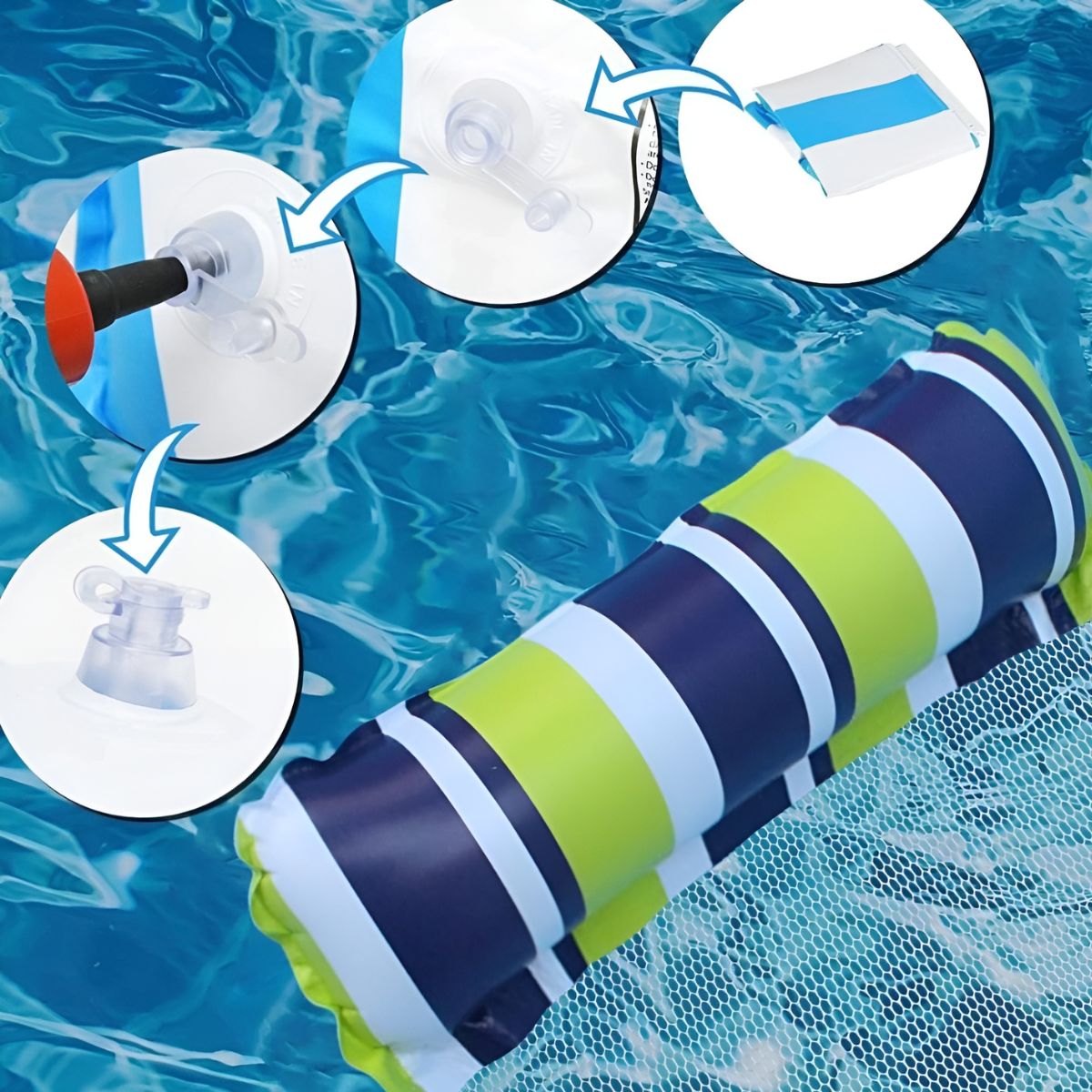 Inflatable Water Hammock Pool Float 4-IN-1