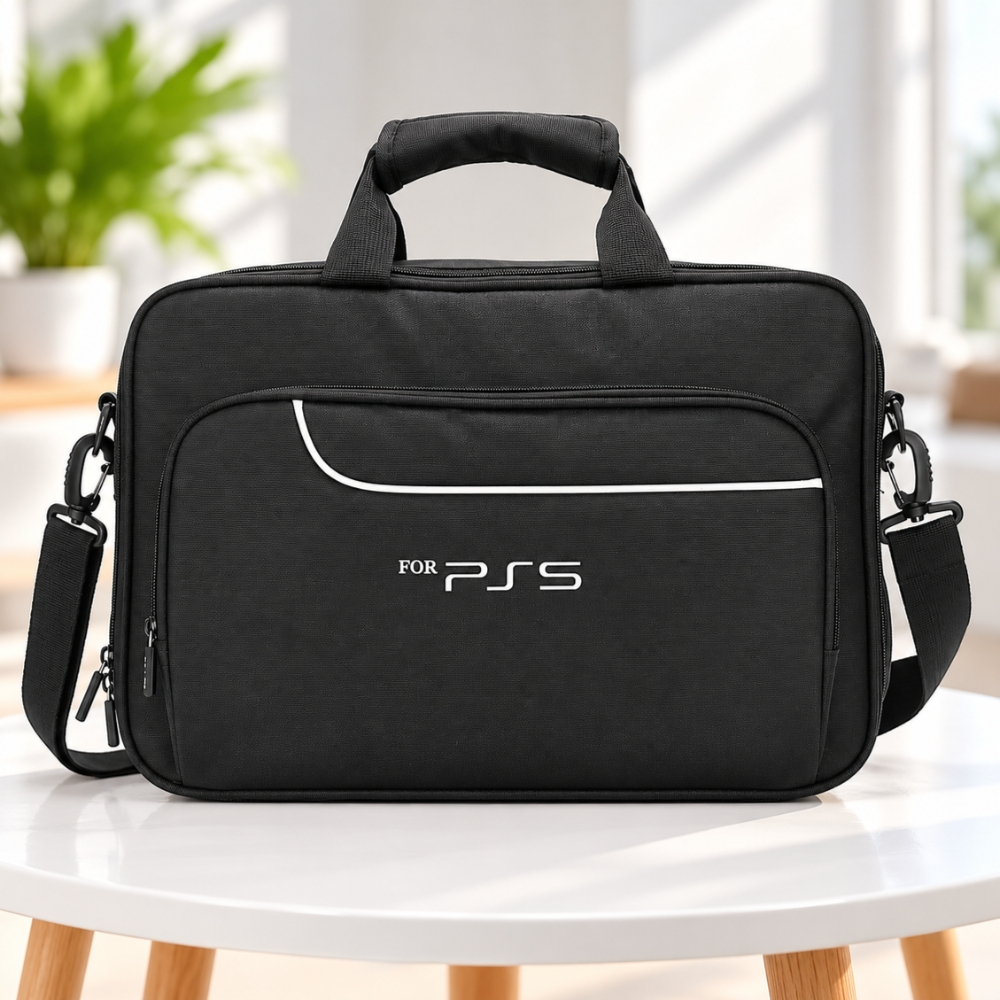 Porodo PS5 Carrying Case Bag – PlayStation 5 Travel Bag, Storage Case for PS5 Console & Accessories, Black