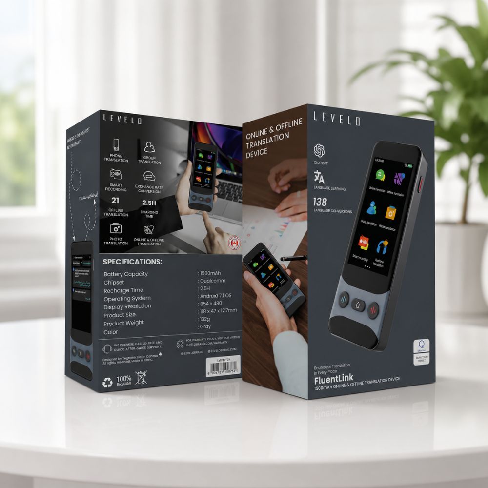 Voice Translator Device – Offline & Online Language Translator Levelo