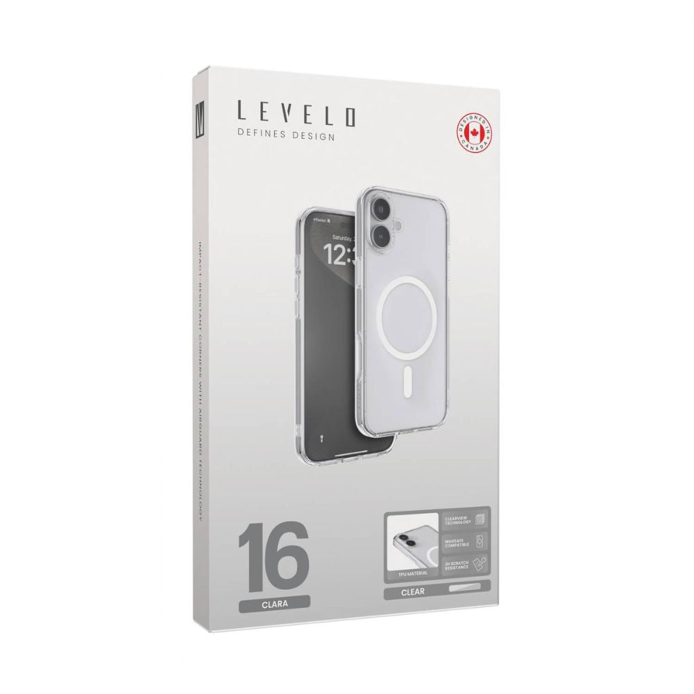 Levelo MagSafe Clara Clear Case For iPhone 16 - Clear