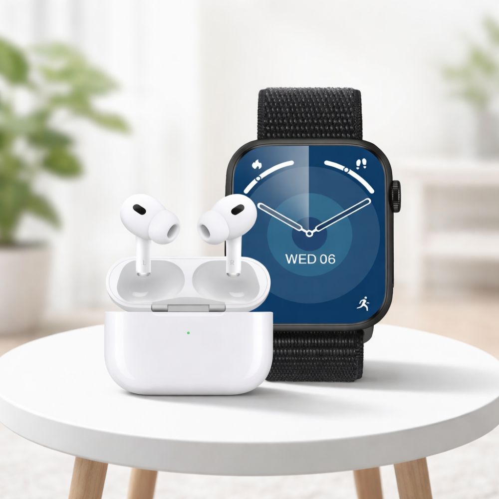 Wireless Earbuds + Smartwatch Combo – Green Lion SyncFit Duo