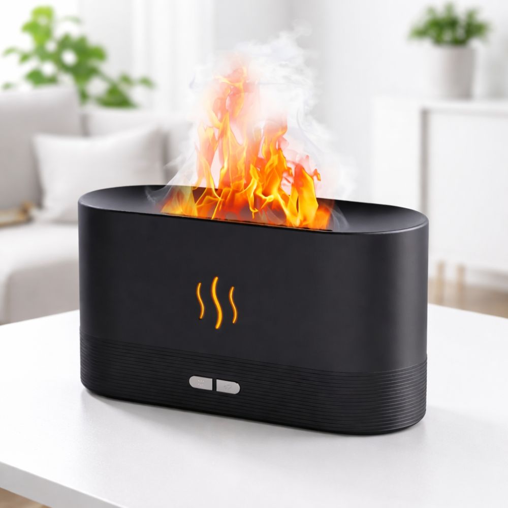 Flame Effect Essential Oil Diffuser - Black