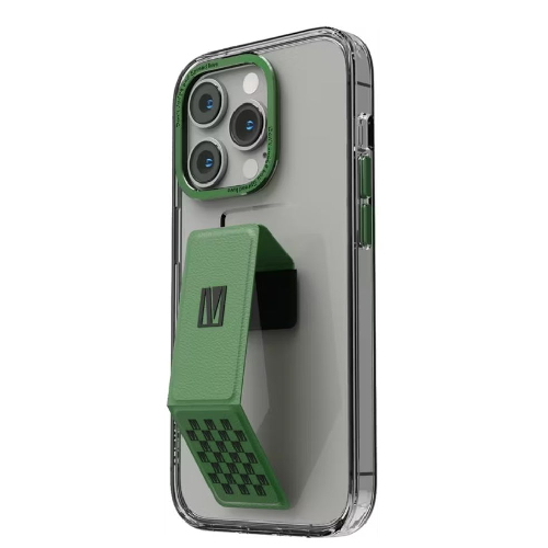 Levelo Morphix Clara Gripstand iPhone 14 Pro Max IMD Clear Back Case - Green