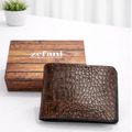 Zefani Genuine Leather Wallet – Crocodile Texture - Brown