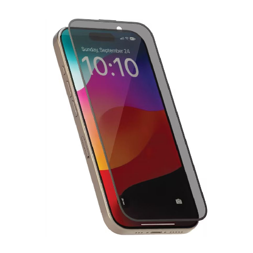 Levelo Privacy Soft Edge Twice-Tempered Glass For IPhone 15 - Black