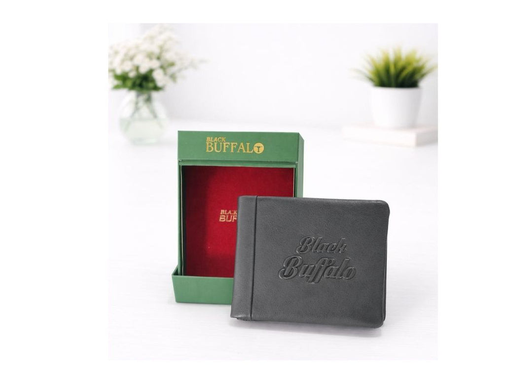 Black Buffalo Elite Genuine Leather Bi-Fold Wallet for Men
