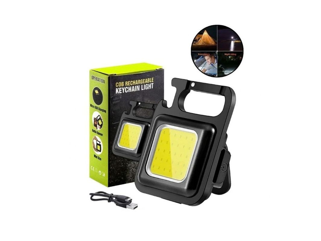 COB LED Keychain Flashlight – Rechargeable Mini Flashlight & Pocket Work Light
