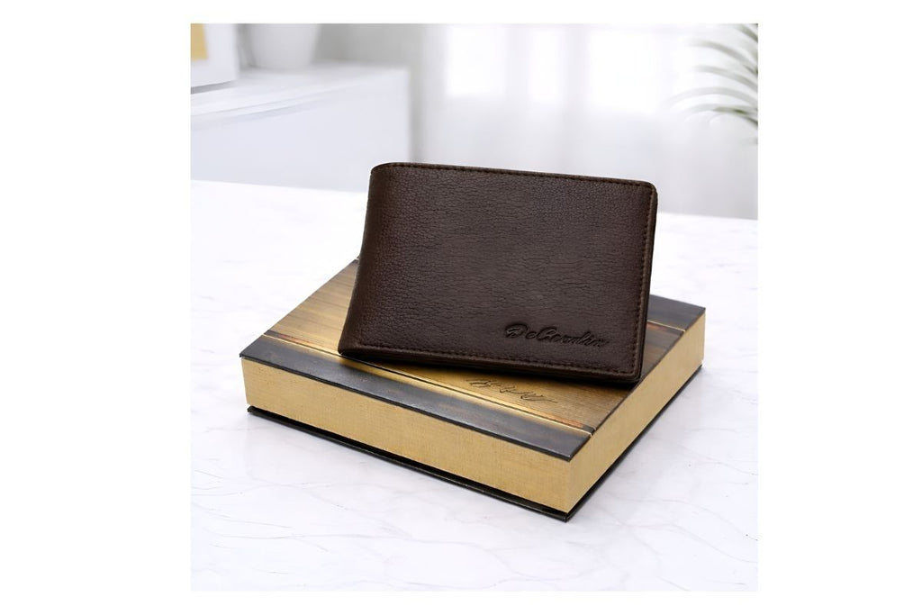 Classic Bi-Fold Wallet with Zipper Coin Pocket - Brown