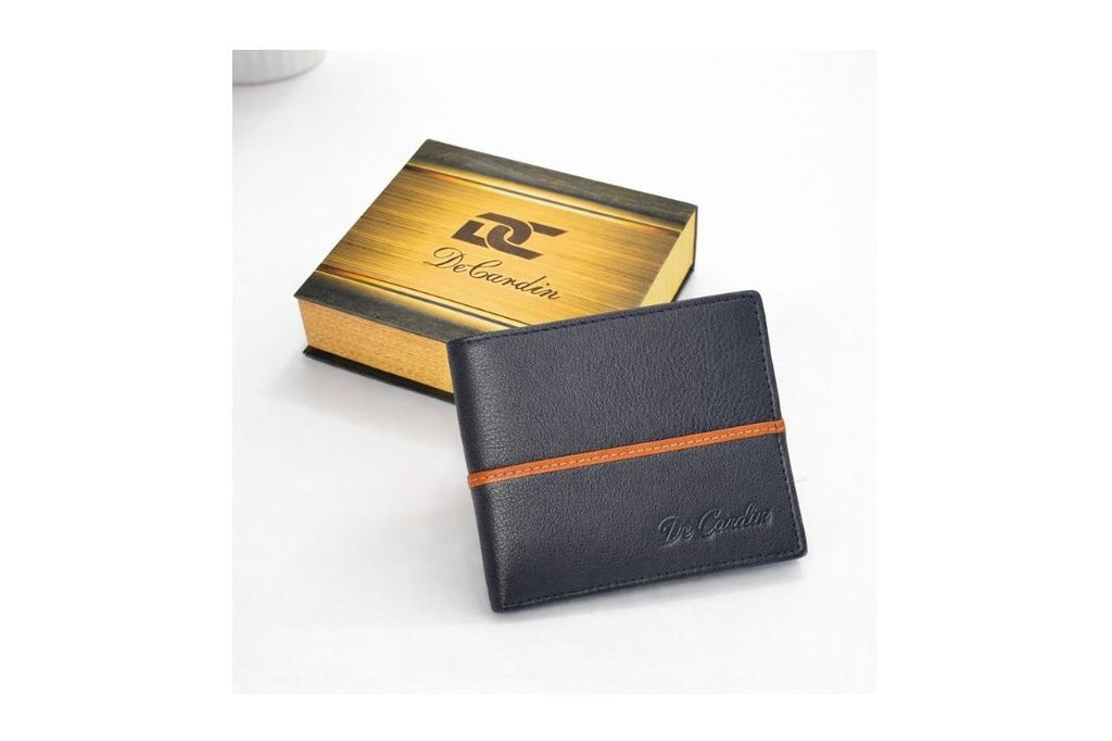De Cardin Elegant Bi-Fold Leather Wallet - Blue