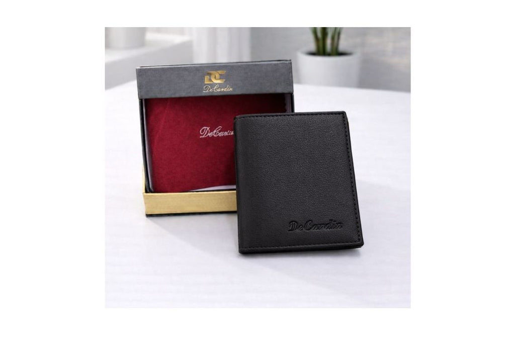 DeCardin Premium Bi-Fold Leather Wallet for Men - Black