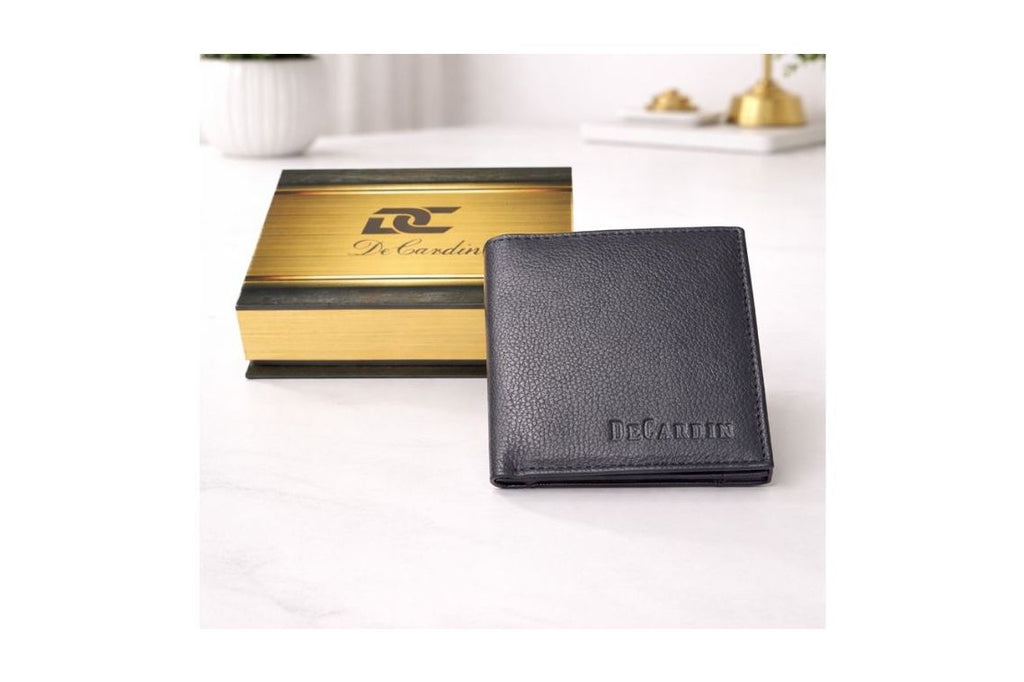 DeCardin Premium Bi-Fold Leather Wallet for Men - Blue
