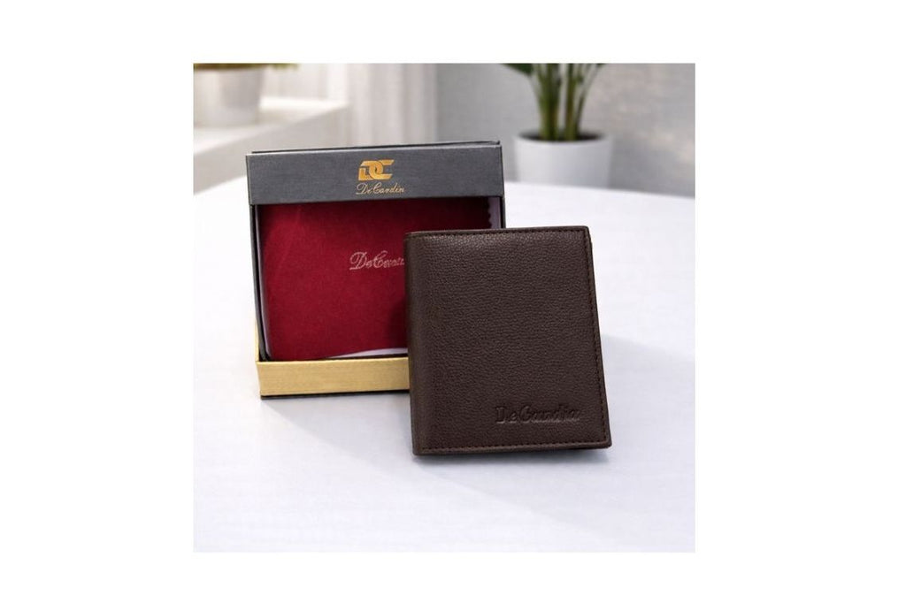DeCardin Premium Bi-Fold Leather Wallet for Men - Brown