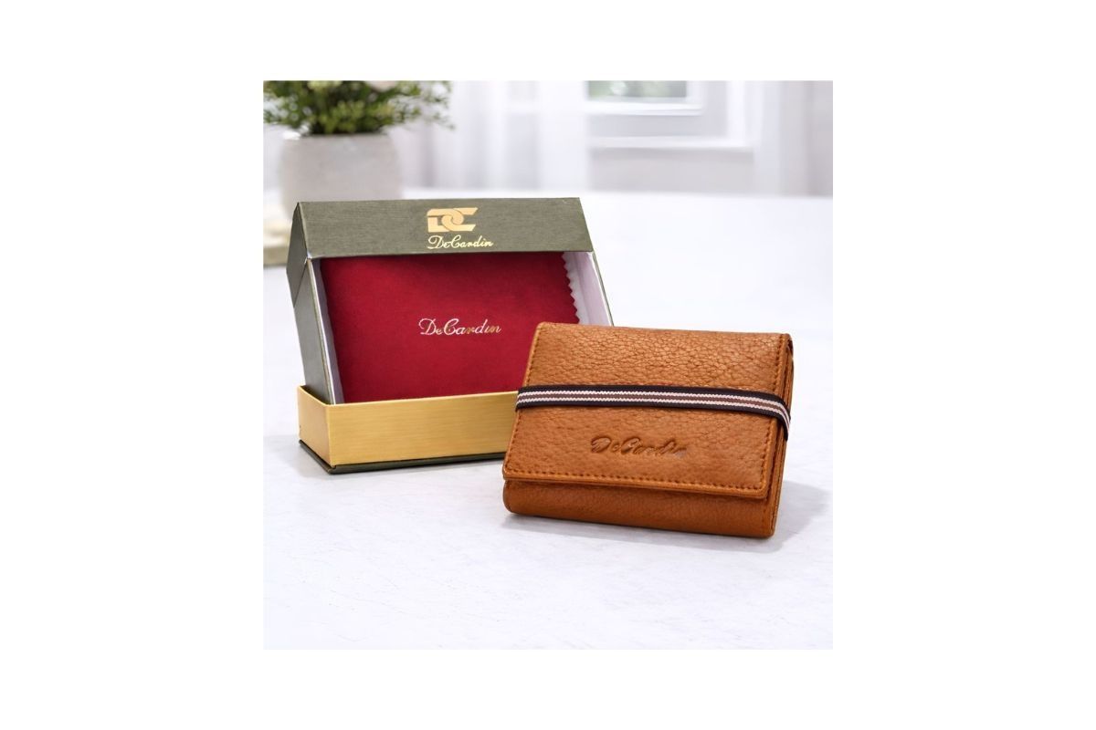 DeCardin Premium Genuine Leather Bi-Fold Wallet for Men - Tan