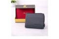 DeCardin Premium Zipper Bi-Fold Leather Wallet for Men - Blue