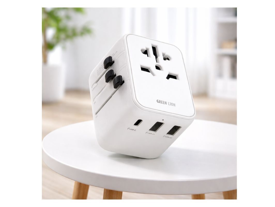 Universal Travel Adapter – Multi Port Travel Charger Green Lion