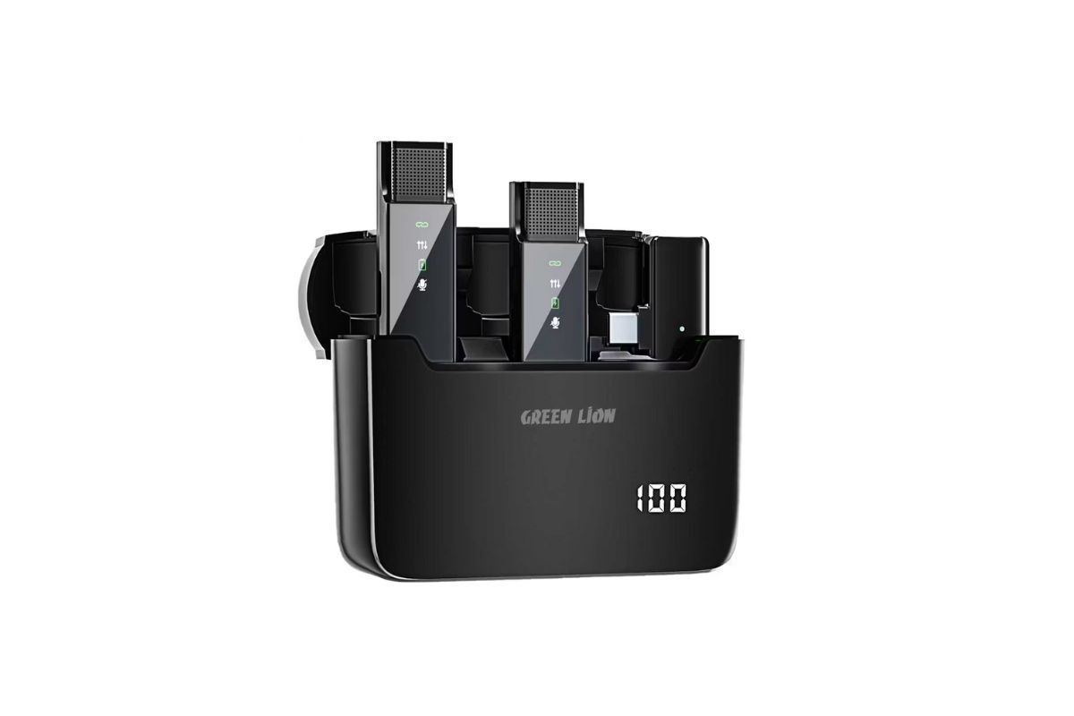 Wireless Microphone – Green Lion Type-C Digital Display Mic Black