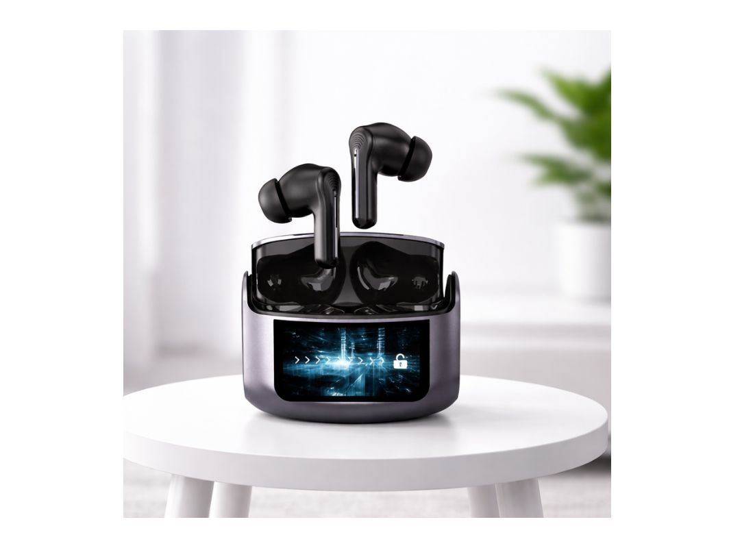 Wireless ANC Earbuds – Touch Screen Bluetooth Earphones Green Lion
