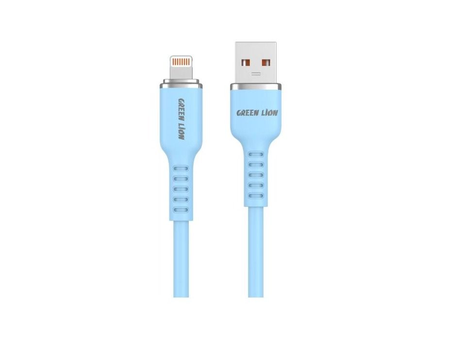 Green Lion USB-A TO Lightning Silicone Cable-Blue