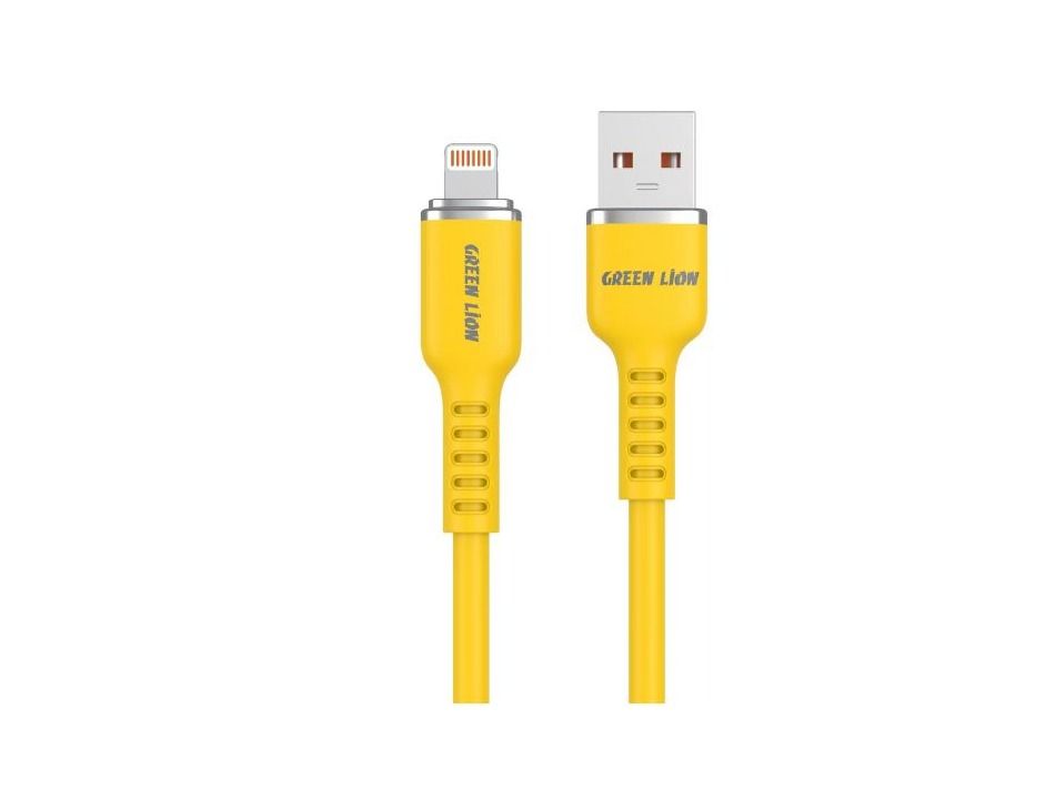 Green Lion USB-A TO Lightning Silicone Cable-Yellow
