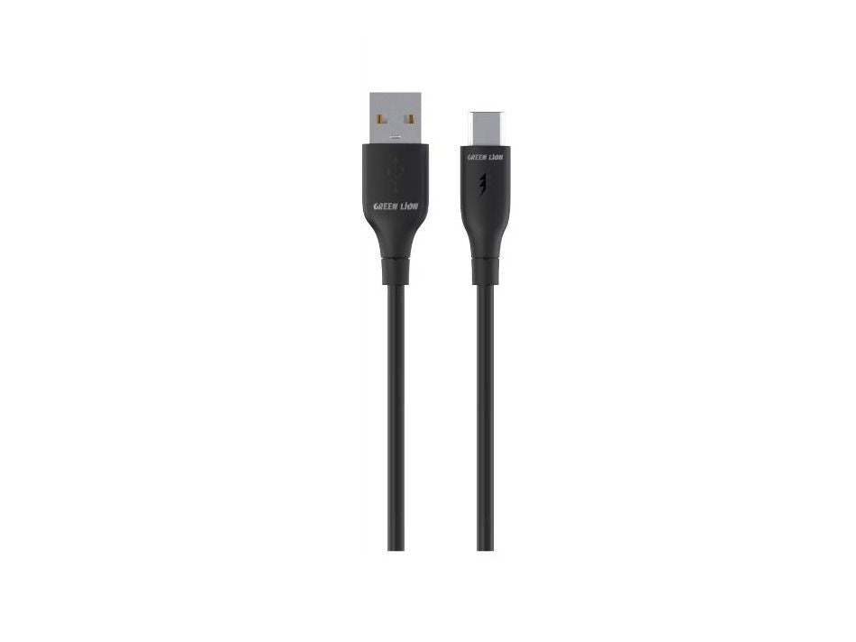 Green Lion USB-A TO USB-C PVC Cable 30 CM - Black