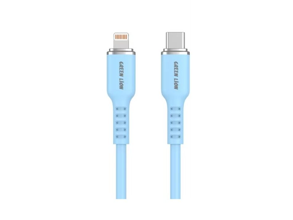 Green Lion USB-C TO Lightning Silicone Cable-Blue