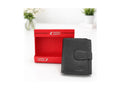 Krazy Kraft Genuine Leather Tri-Fold Wallet - Black