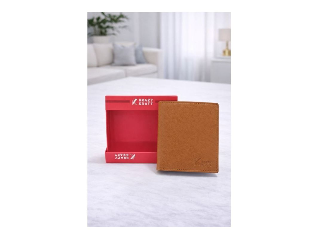Krazy Kraft Premium Leather Wallet - Tan