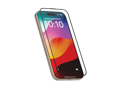 Levelo Full Screen Anti-Static Twice Tempered Glass For iPhone 15 - Black