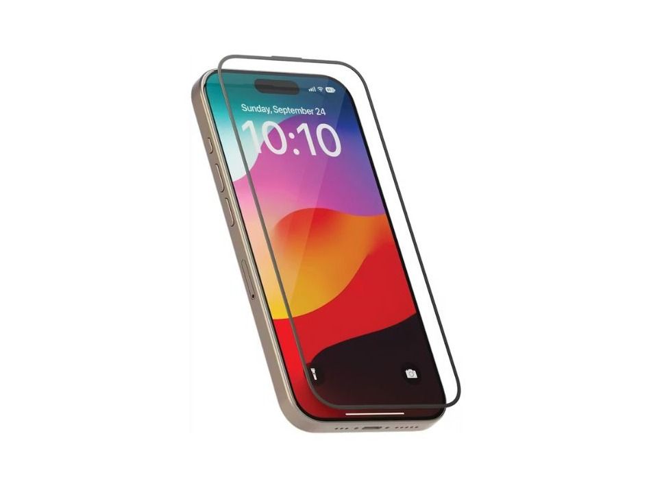 Levelo Full Screen Soft edge Twice-Tempered Glass For iPhone 15 Pro- Black
