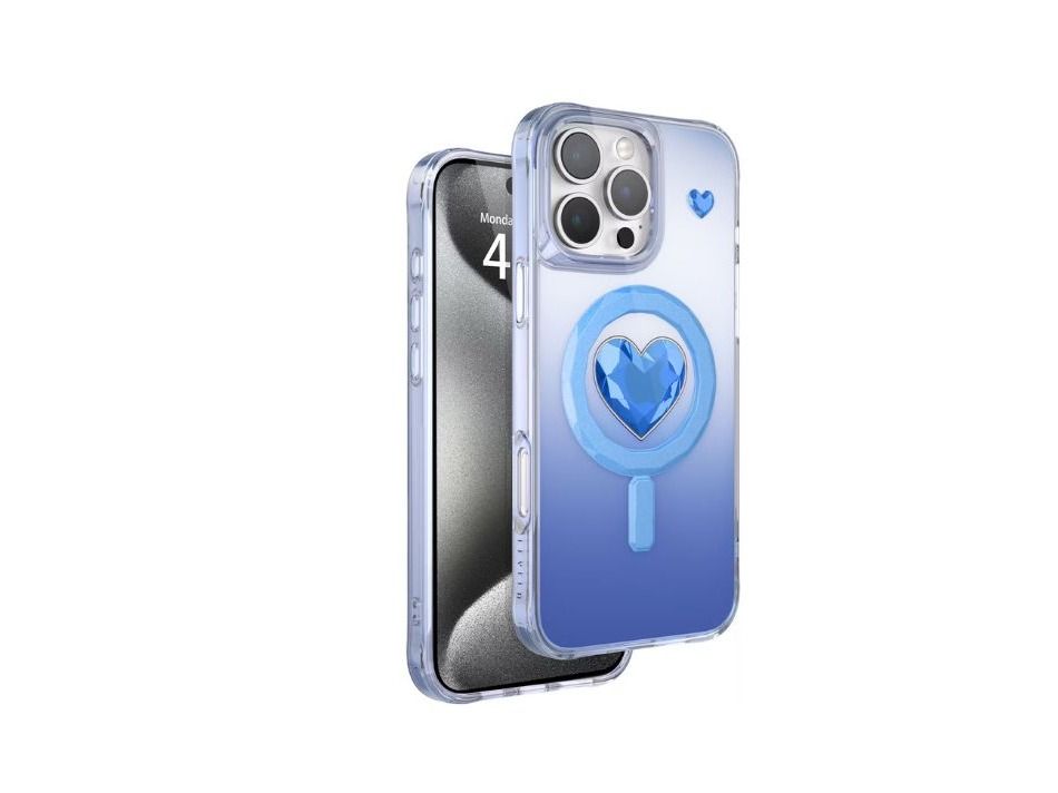 Levelo Hearts Magsafe Case For iPhone 16 Pro Max-Blue