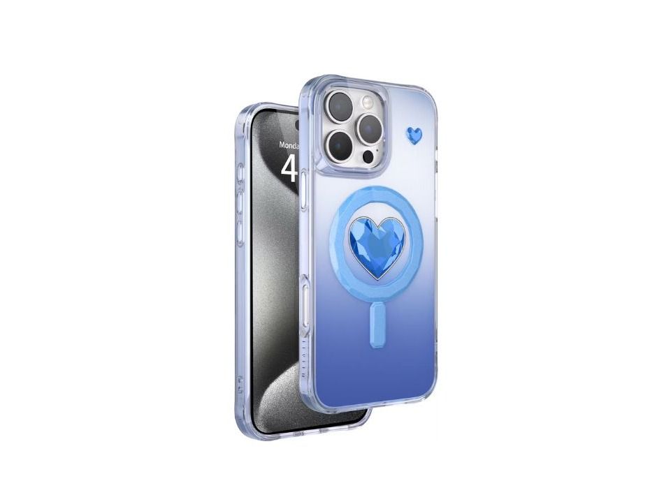 Levelo Hearts Magsafe Case For iPhone 16 Pro-Blue