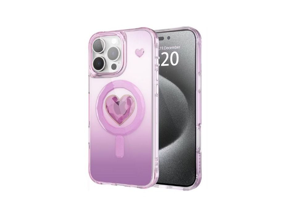 Levelo Hearts Magsafe Case For iPhone 16 Pro-Pink