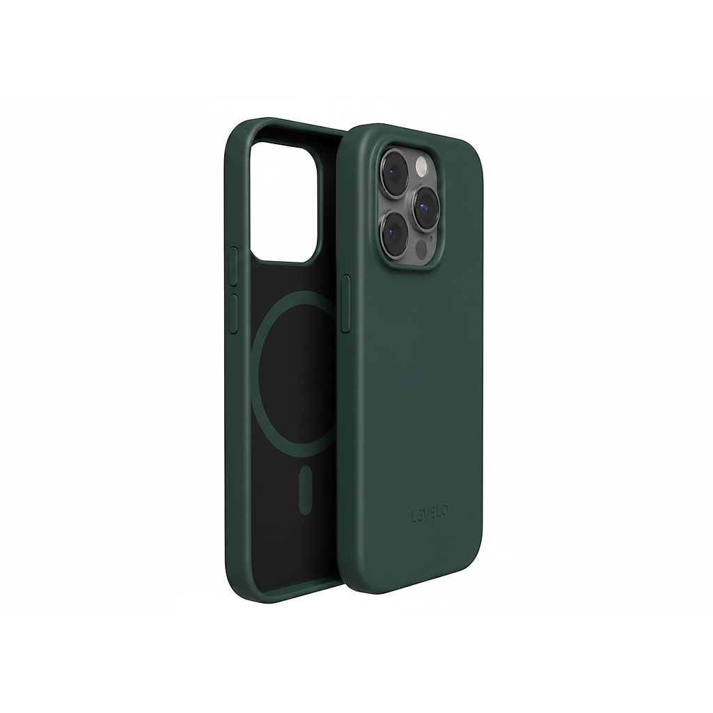Levelo Iris Magsafe Liquid Silicone Case For iPhone 14 Pro - Dark Green