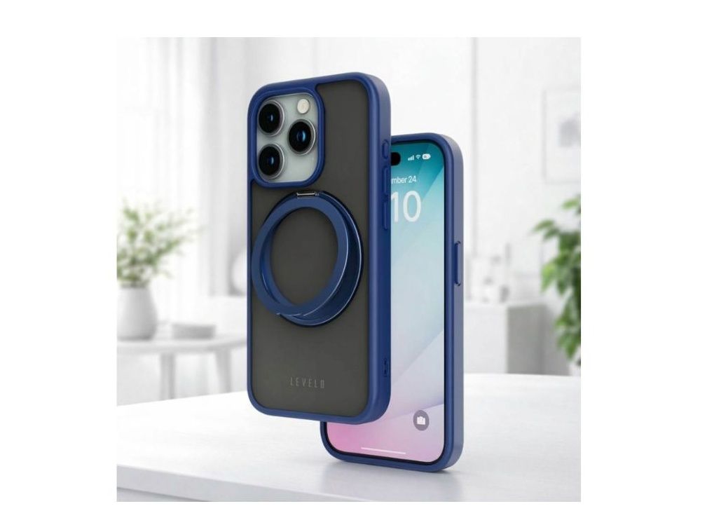 iPhone 15 Pro Max MagSafe Case – Kickstand Ring Holder Cover Blue