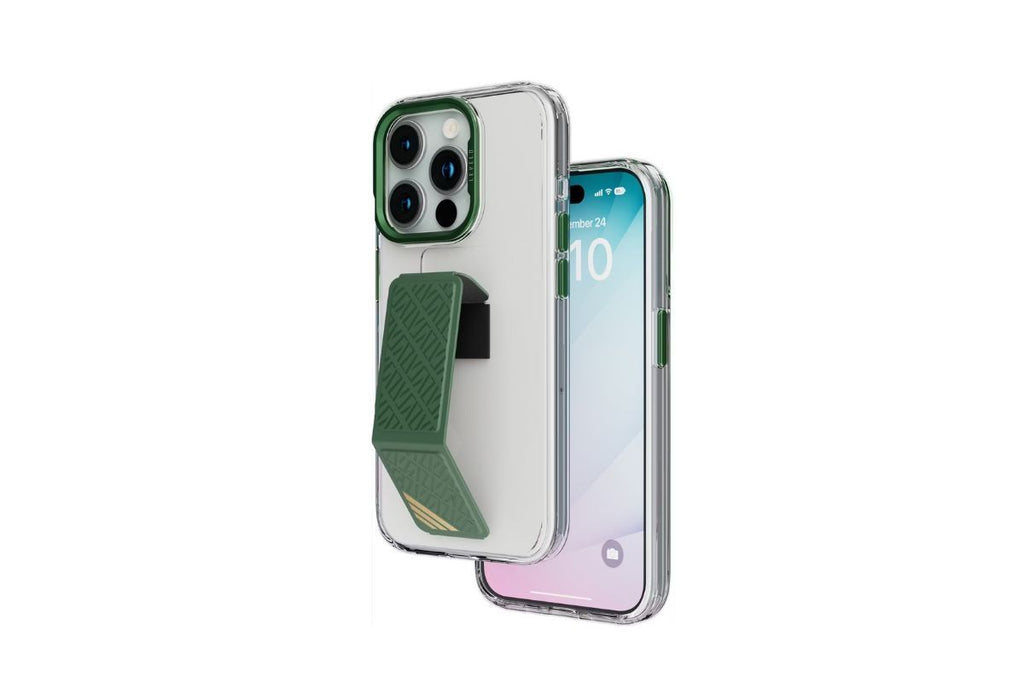 Levelo Morphix Clara Grip Case For IPhone 15 Pro-Green