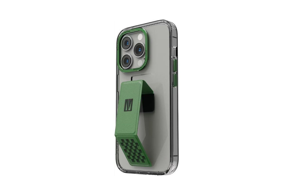 Levelo Morphix Clara Gripstand Iphone 14 Pro Imd Clear Back Case - Green