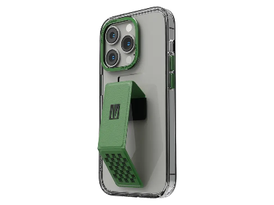 Levelo Morphix Clara Gripstand iPhone 14 Pro Max IMD Clear Back Case - Green