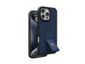 Levelo Morphix Cuero Gripstand Case for iPhone 16 Pro Max-Blue