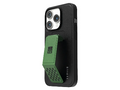 Levelo Morphix Gripstand iPhone 14 Pro PU Leather Case - Pacific Green